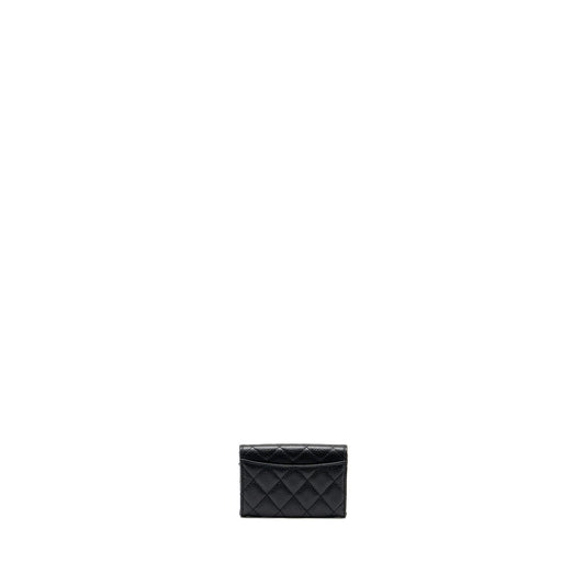 Chanel Classic Flap Card Holder Caviar Black  (Microchip)