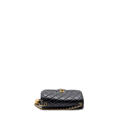 Chanel Pearl Crush Mini Rectangular Flap Bag Lambskin Black