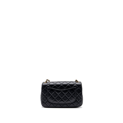 Chanel Pearl Crush Mini Rectangular Flap Bag Lambskin Black
