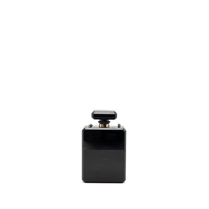 Chanel 17A Perfume Bottle Clutch Evening Bag Black / Bronze L