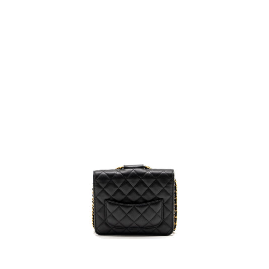 Chanel Circular Handle Quilted Flap Bag Caviar Black