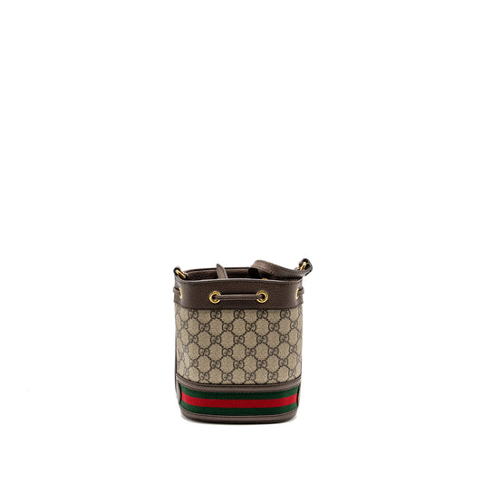 Gucci Ophida Mini Bucket Bag GG Supreme Canvas Beige / Ebony