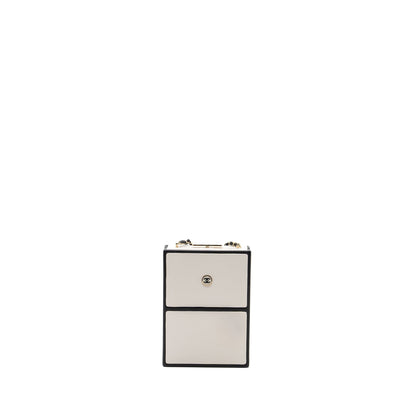 Chanel 21s Perfume Bottle Evening Bag Lambskin Black/White L