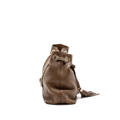 Gucci disco tote bag calfskin brown L