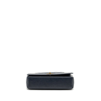 Chanel Mademoiselle Enamel Flap Bag Goatskin Navy