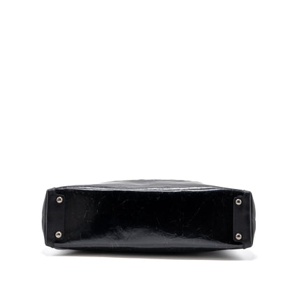 Chanel giant zip shopping bag patent black ruthenium hardware