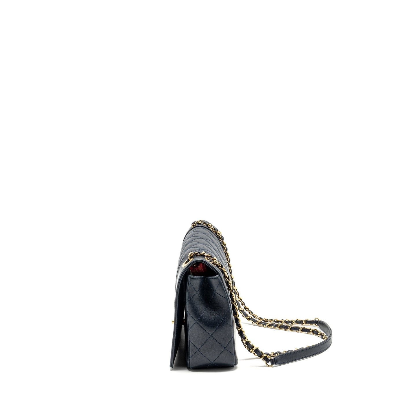 Chanel Mademoiselle Enamel Flap Bag Goatskin Navy
