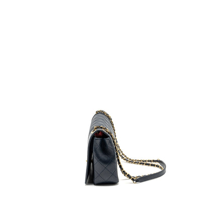 Chanel Mademoiselle Enamel Flap Bag Goatskin Navy
