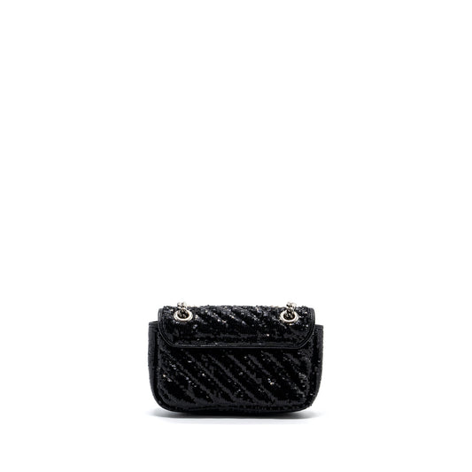 Gucci Mini GG Marmont Matelasse Bag Sequin Black SHW