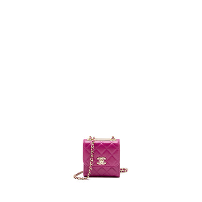 Chanel Mini Trendy CC Clutch Lambskin Pink L