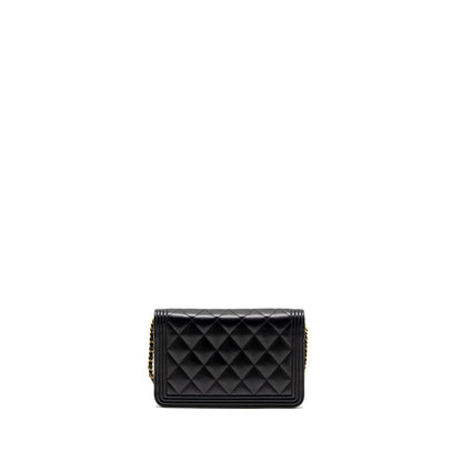 Chanel Boy Wallet On Chain Caviar Black