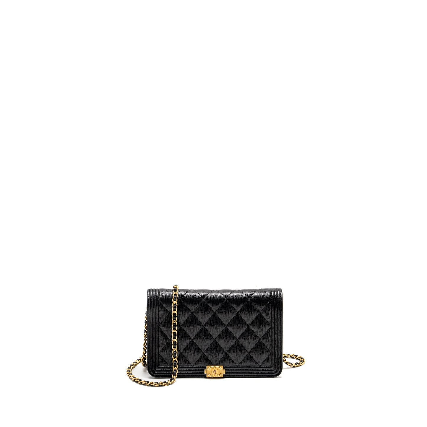 Chanel Boy Wallet On Chain Caviar Black