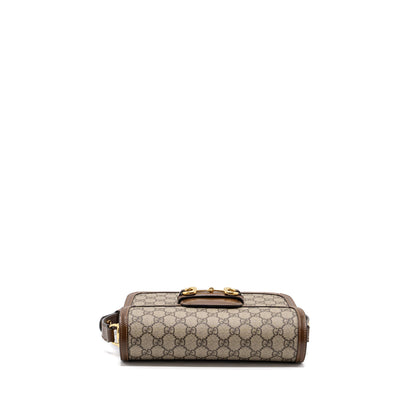 Gucci Horsebit 1955 Shoulder Bag GG Supreme Canvas / Leather Brown