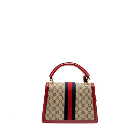 Gucci Queen Margaret Top Handle Bag GG Supreme Canvas Red/ Multicolour