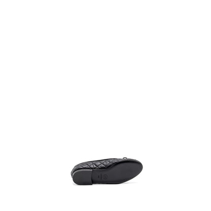 Chanel Size 34 Ballerina Quilted flat Shoes Calfskin Black