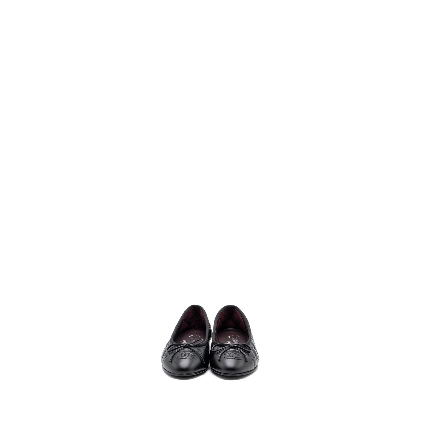 Chanel Size 34 Ballerina Quilted flat Shoes Calfskin Black