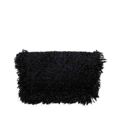 Chanel Fringe Paris Cosmopolite Clutch Tweed Black
