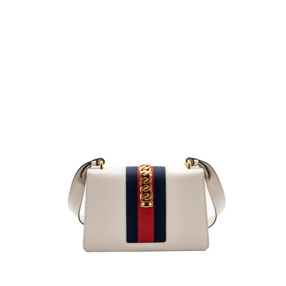 Gucci Sylvie Shoulder Bag Calfskin White