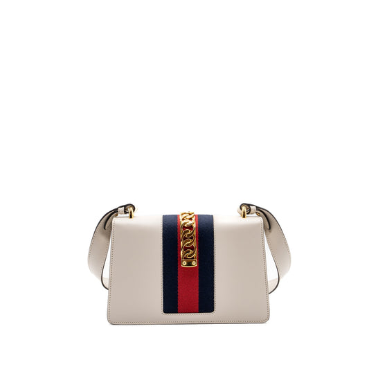 Gucci Sylvie Shoulder Bag Calfskin White