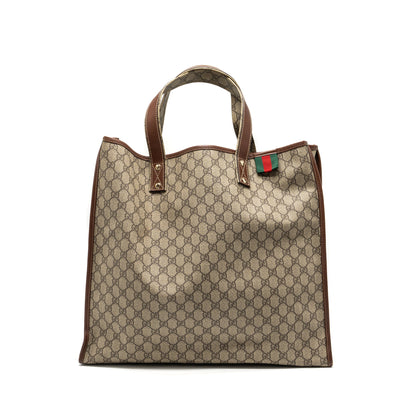 Gucci large shopping tote bag GG supreme canvas / brown