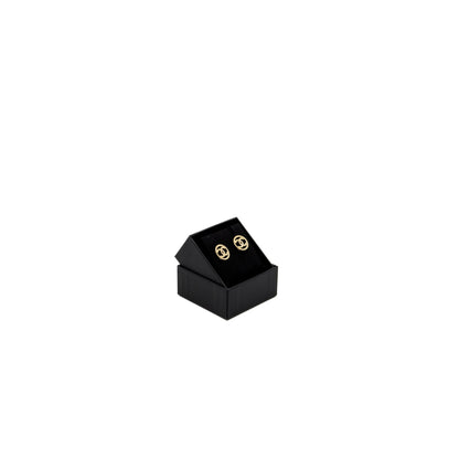 Chanel 22C Round CC Logo Earrings Light Gold Tone