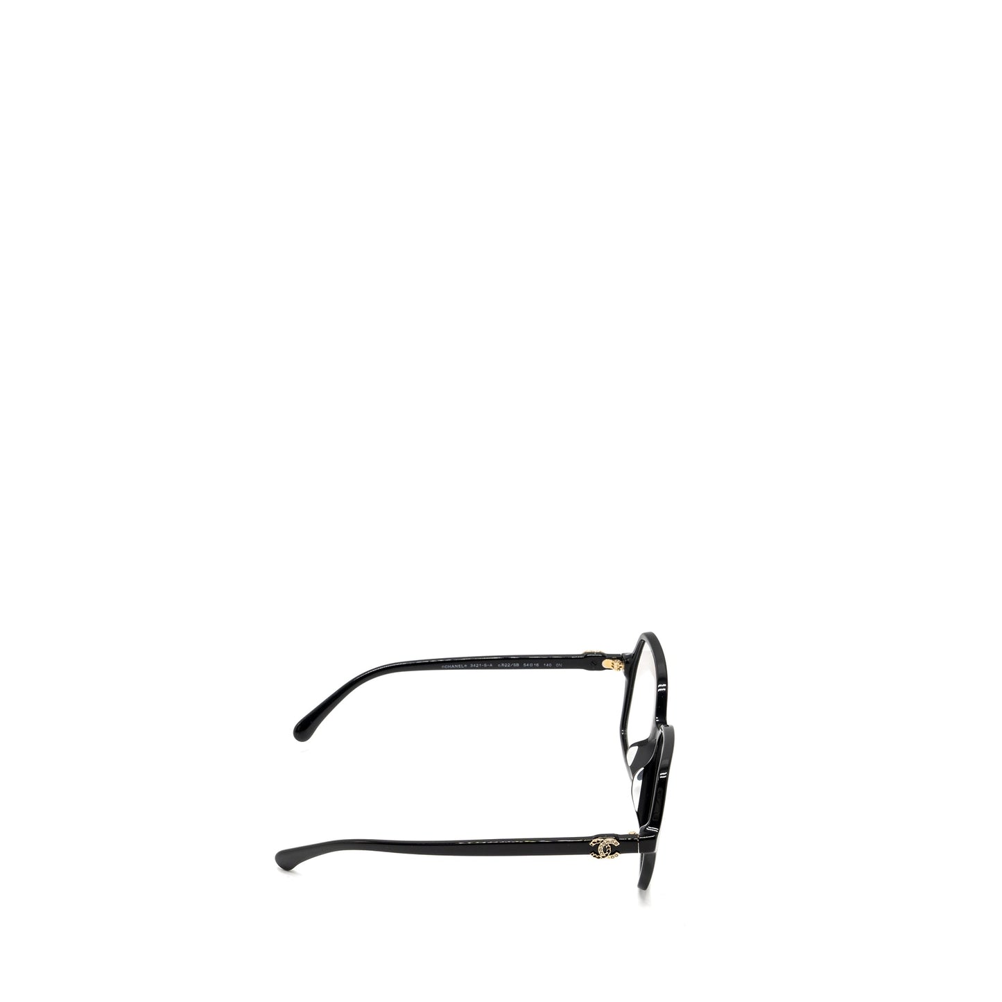 Chanel 3421 Square Glasses CC Logo with Crystal Black L