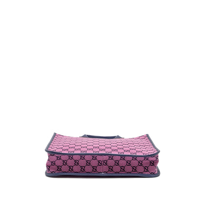 Gucci kids tote bag canvas / leather pink / dark blue