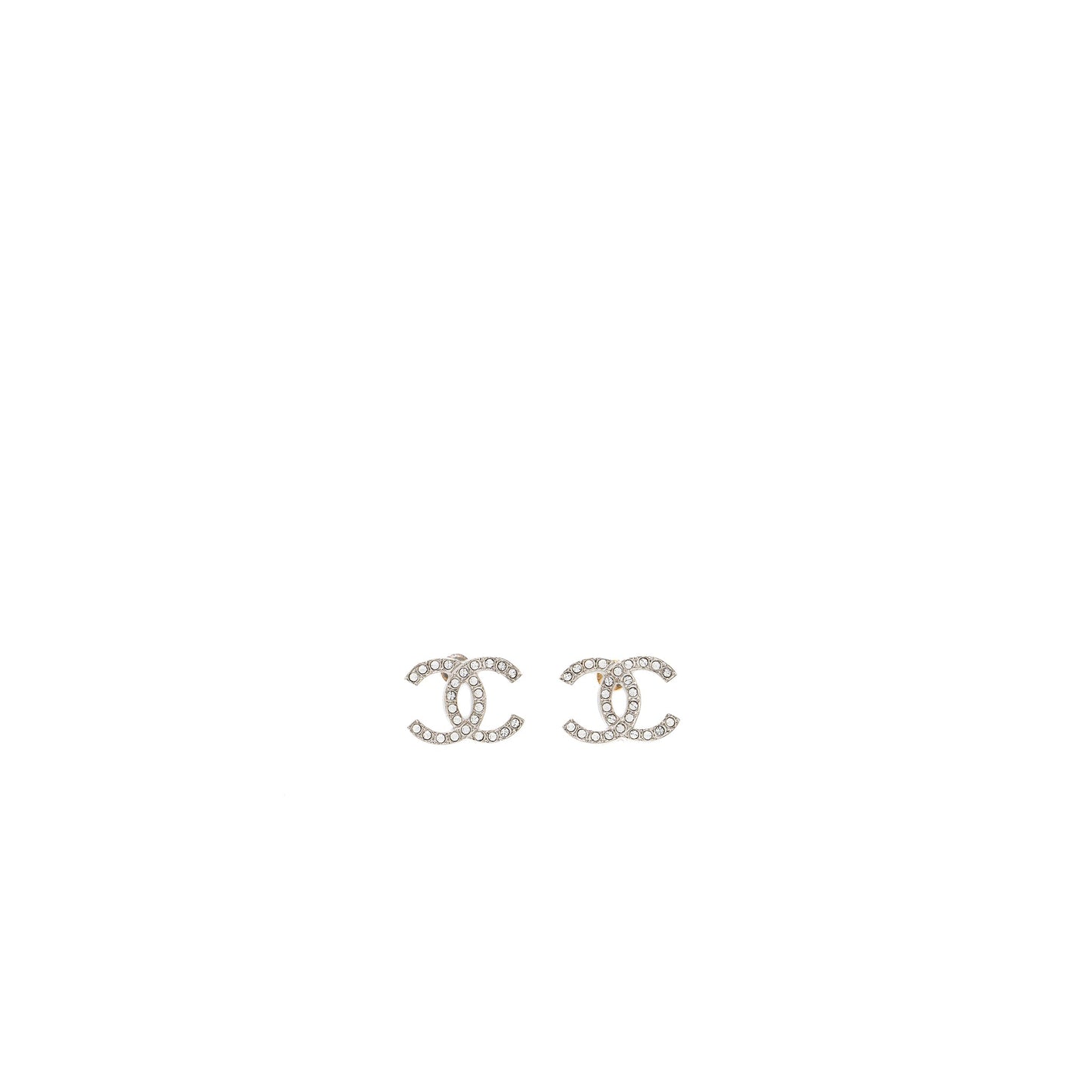 Chanel 22C CC Logo Earrings Crystal