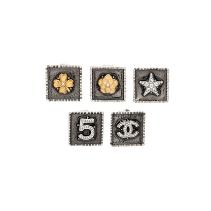 Chanel 5 Pins Square Brooch