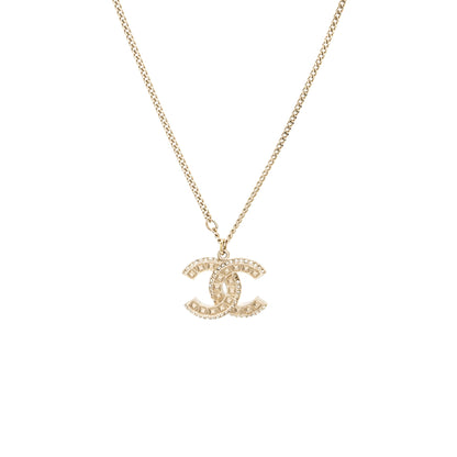 Chanel Classic CC Logo Pendant Crystal L