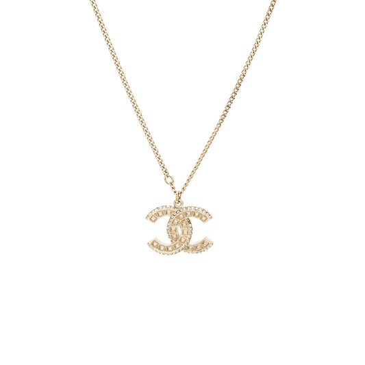Chanel Classic CC Logo Pendant Crystal L