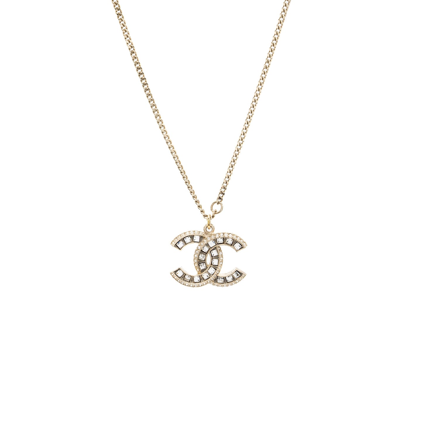 Chanel Classic CC Logo Pendant Crystal L