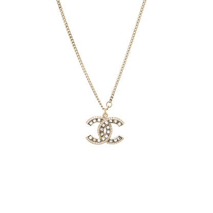 Chanel Classic CC Logo Pendant Crystal L