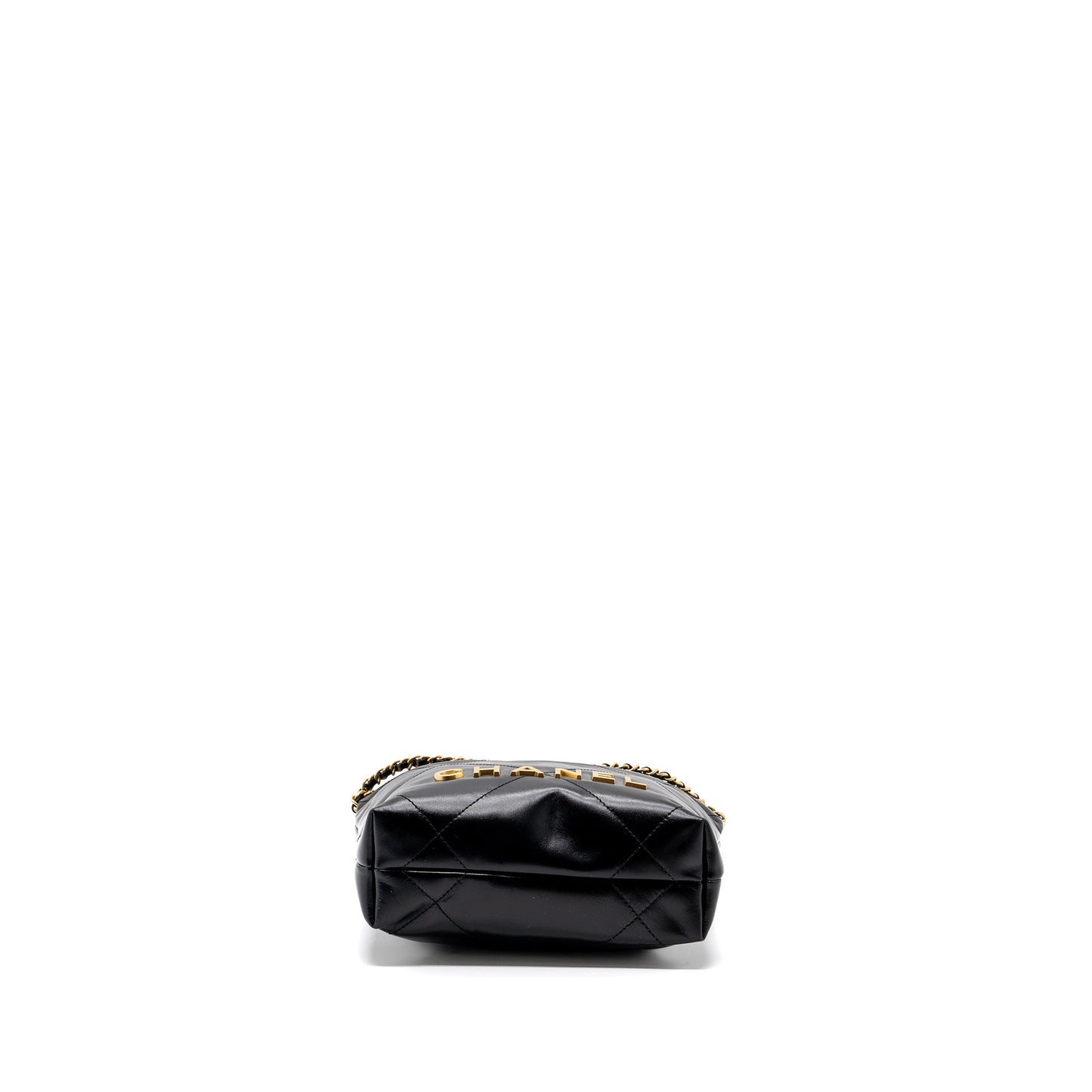 Chanel mini 22 bag shiny calfskin black  (microchip)