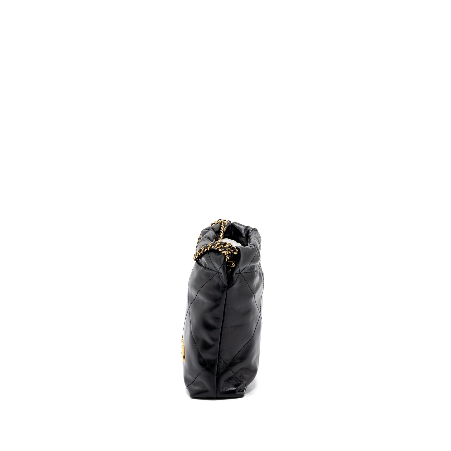 Chanel mini 22 bag shiny calfskin black  (microchip)