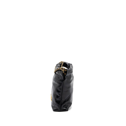 Chanel mini 22 bag shiny calfskin black  (microchip)