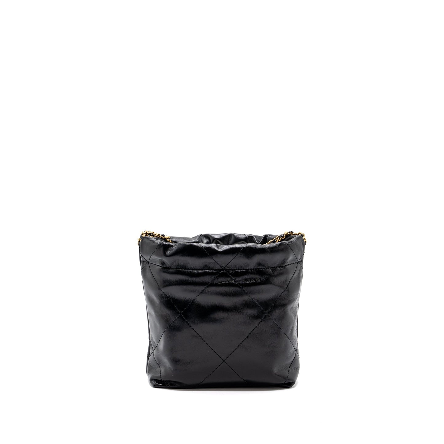 Chanel mini 22 bag shiny calfskin black  (microchip)