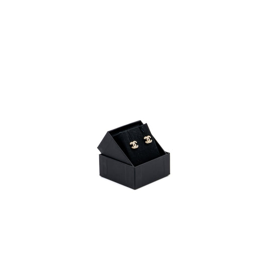 Chanel Classic CC Logo Earrings Crystal L