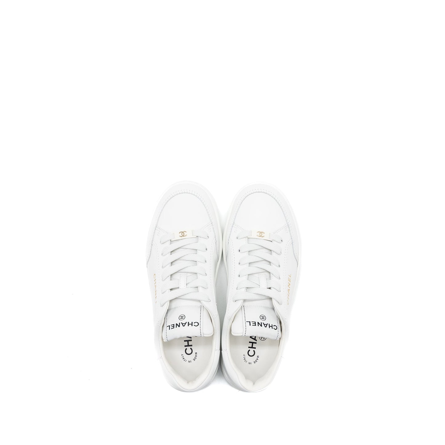 Chanel Size 37.5 Sneaker Leather White L