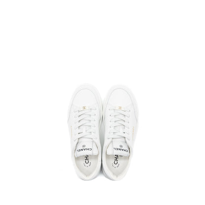 Chanel Size 37.5 Sneaker Leather White L