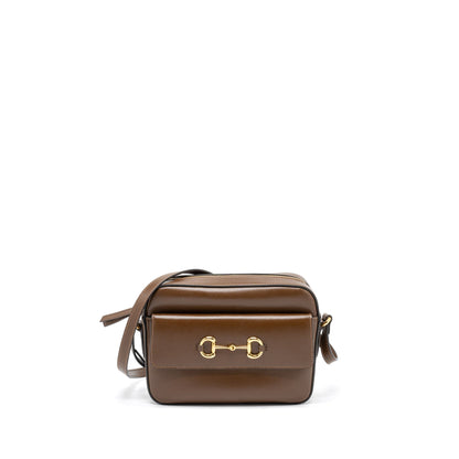 Gucci Horsebit Shoulder Bag Calfskin Brown