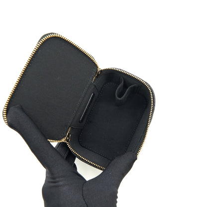 Chanel Small Vanity Clutch With Chain CC Pearl Caviar Black L