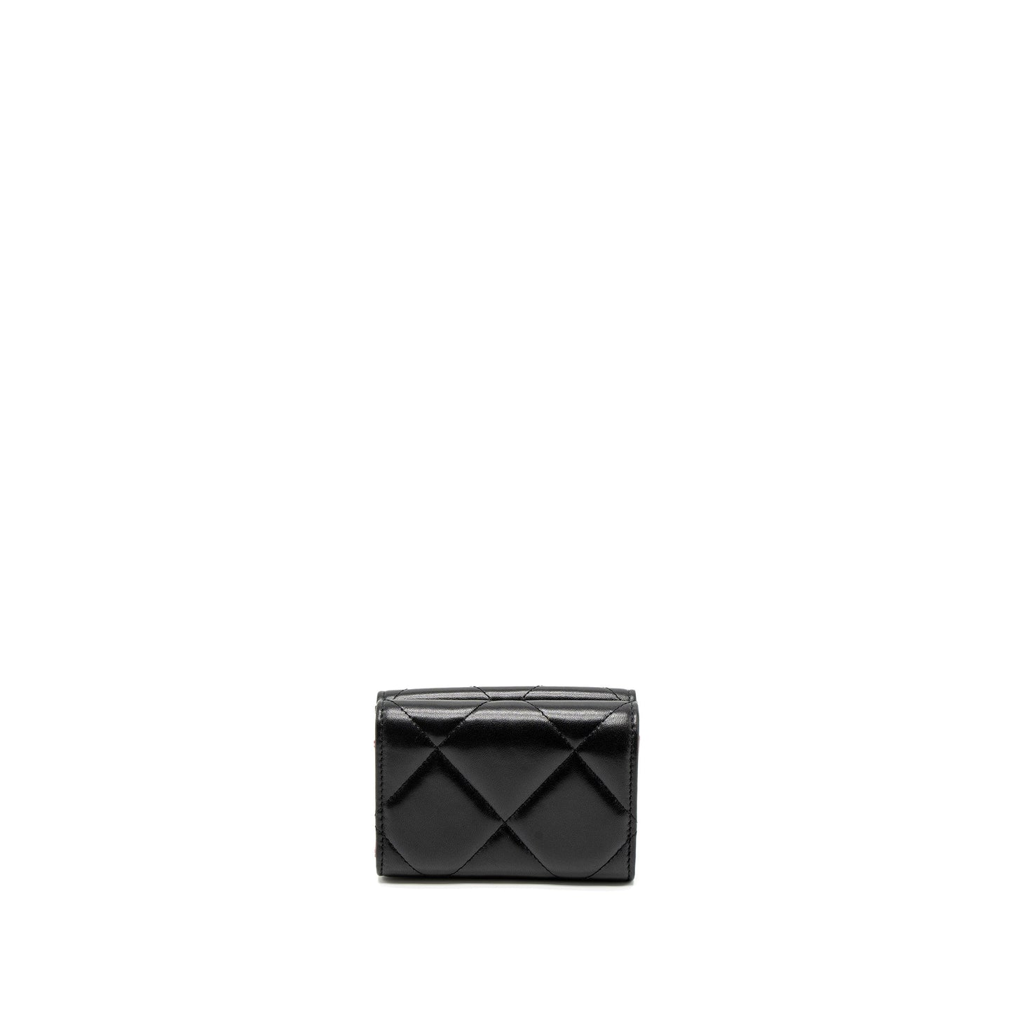 Chanel 19 Flap Compact Wallet Lambskin Black  (Microchip)