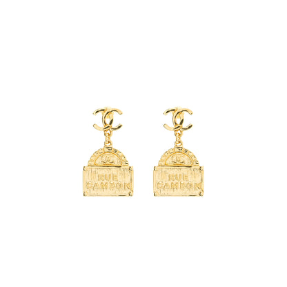 Chanel CC Logo Rue Cambo Drop Earring