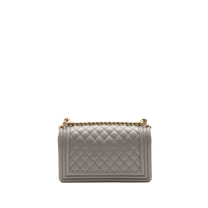 Chanel Medium Boy Bag Caviar Light Grey L