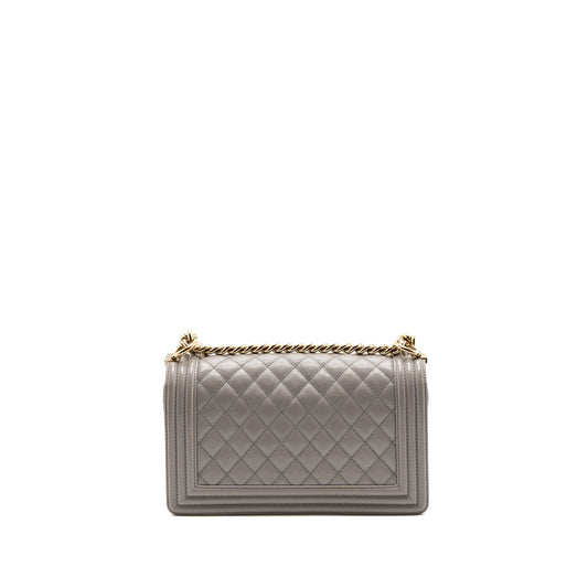 Chanel Medium Boy Bag Caviar Light Grey L