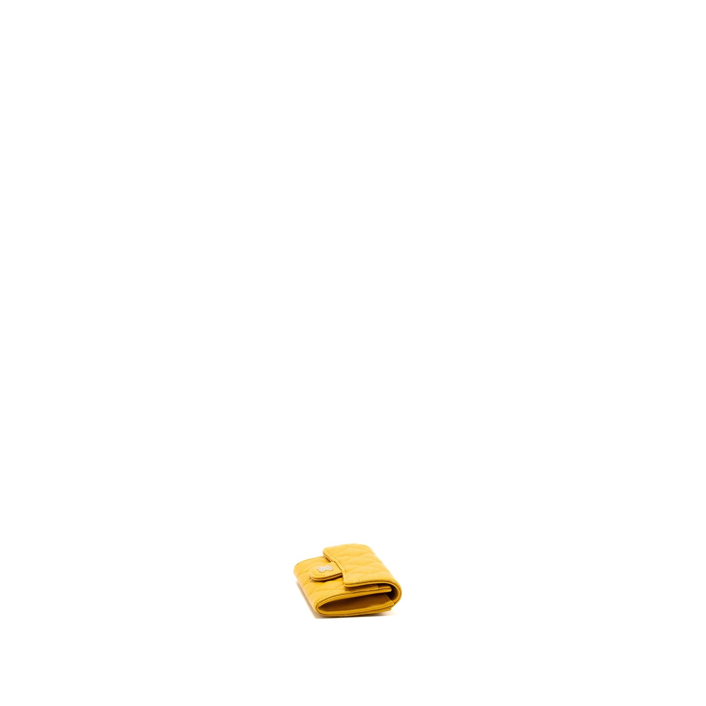 Chanel 22A Classic Flap Card Holder caviar yellow (Microchip)