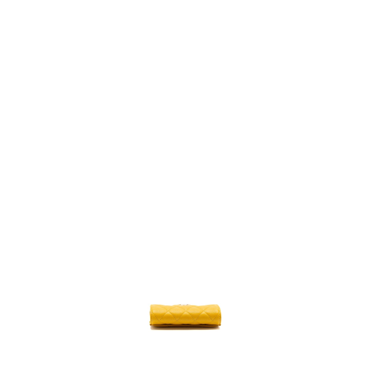 Chanel 22A Classic Flap Card Holder caviar yellow (Microchip)