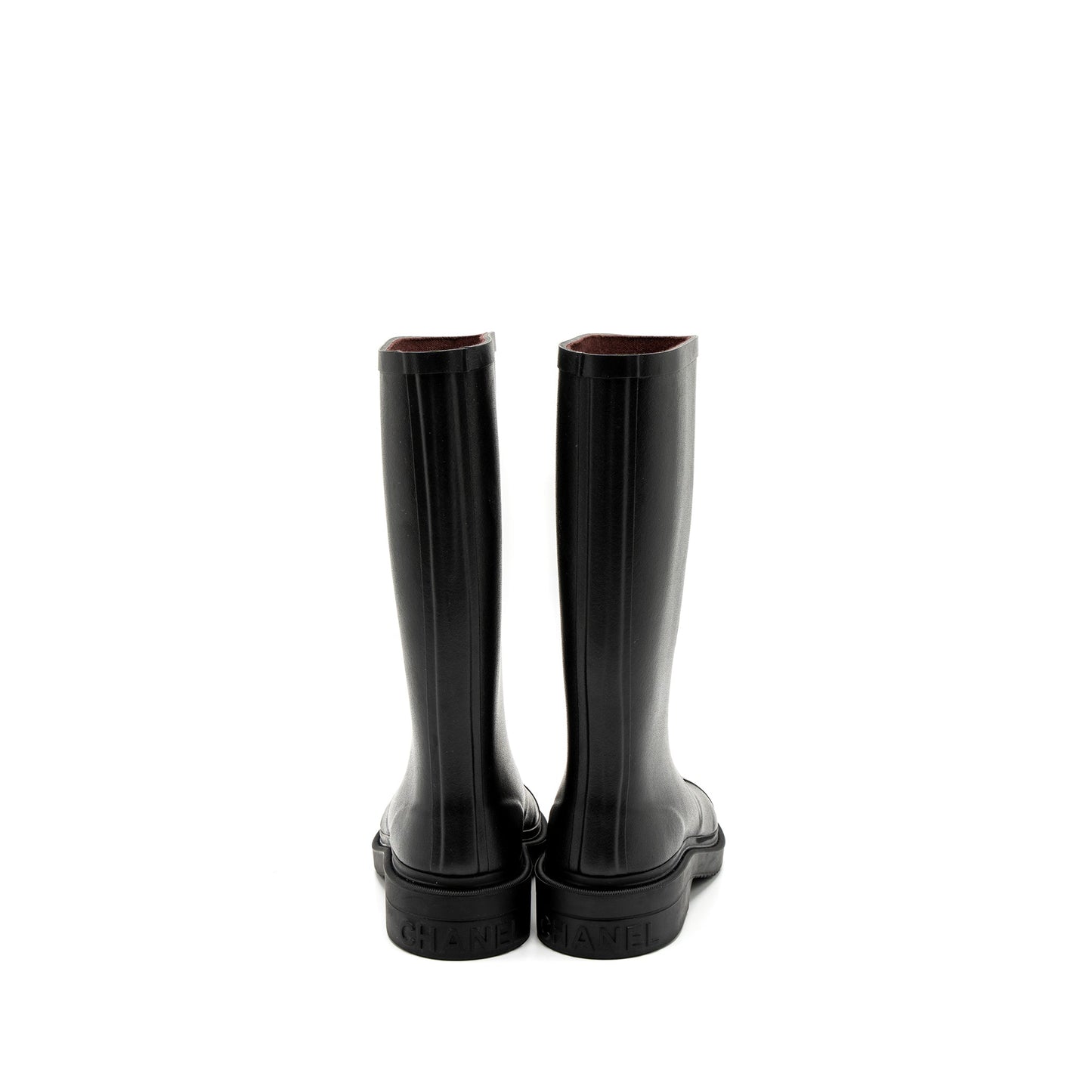 Chanel Size 35 Rubber Boots Black/White