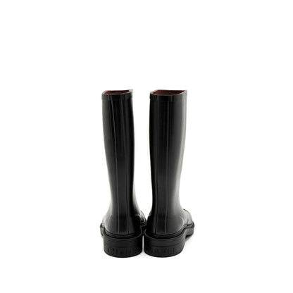 Chanel Size 35 Rubber Boots Black/White